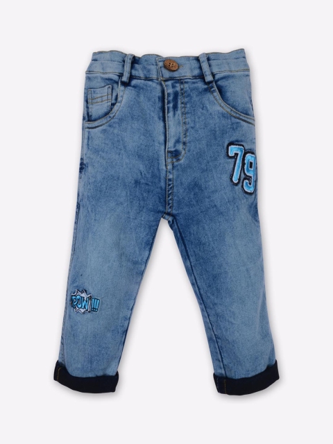 

Little County Boys Blue Heavy Fade Embroidered Stretchable Jeans