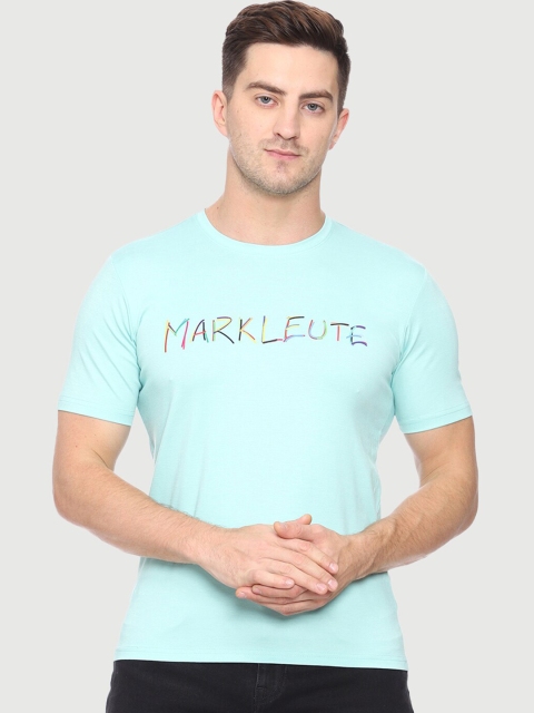 

Mark Leute Men Blue Typography Printed Applique T-shirt