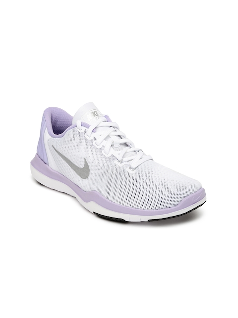  Nike Women White & Lavender Flex Supreme Training Shoes