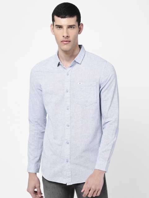 

Lee Men Blue Slim Fit Cotton Casual Shirt