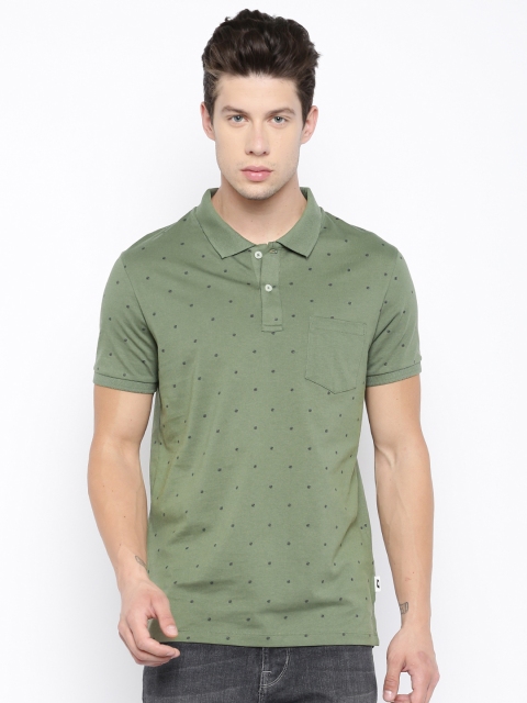 

Jack & Jones Men Olive Green Printed T-shirt