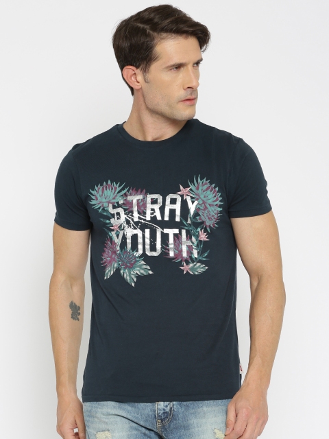 

Jack & Jones Men Charcoal Grey Printed Round Neck T-Shirt