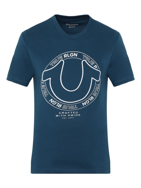 

True Religion Men Blue Typography Printed T-shirt