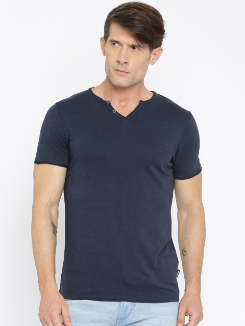 

Jack & Jones Men Navy Round Neck T-Shirt, Navy blue