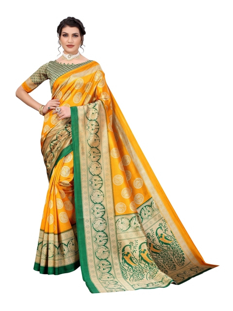 

Yashika Yellow & Green Art Silk Saree