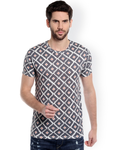 

Jack & Jones Men Grey Printed Round Neck T-shirt