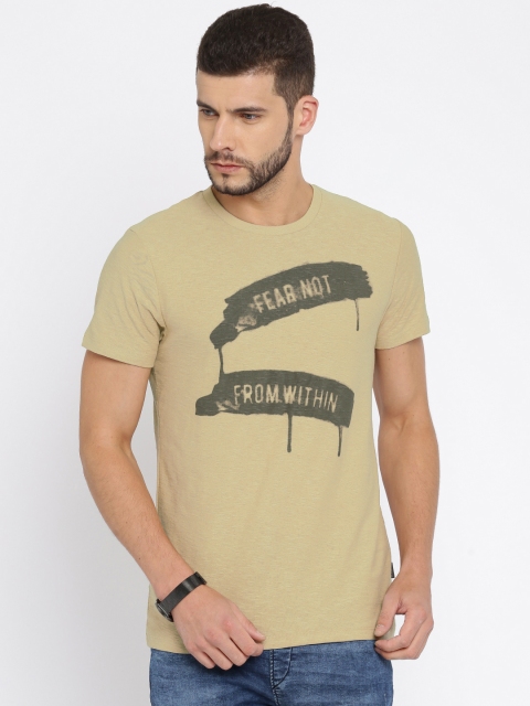 

Jack & Jones Men Beige Printed Round Neck T-shirt