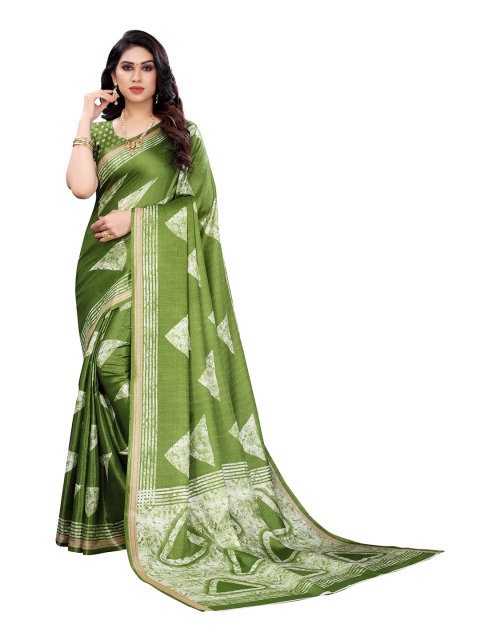 

Yashika Green & Grey Art Silk Khadi Saree