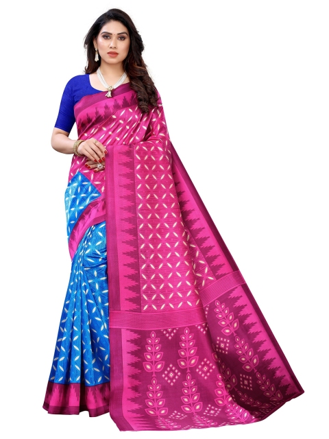 

Yashika Pink & Blue Art Silk Khadi Saree