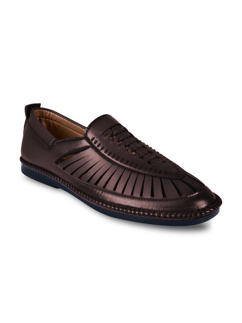 

TREEMODA Men Brown Woven Design Loafers