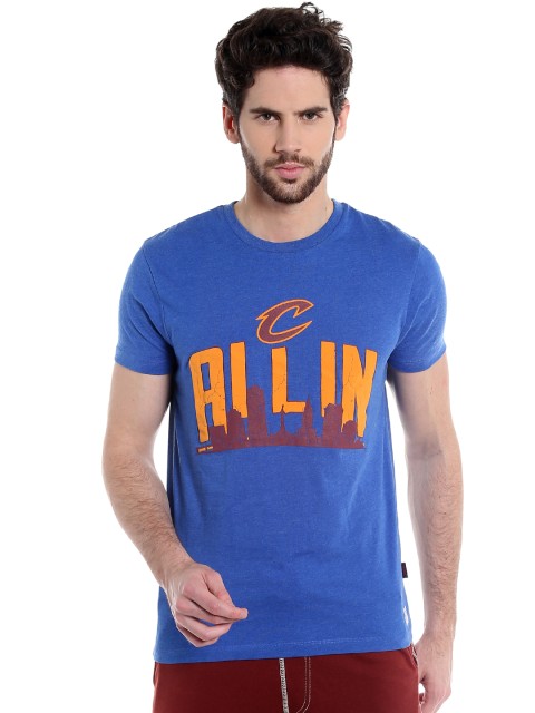 

Jack & Jones Men Blue Printed Round Neck T-shirt