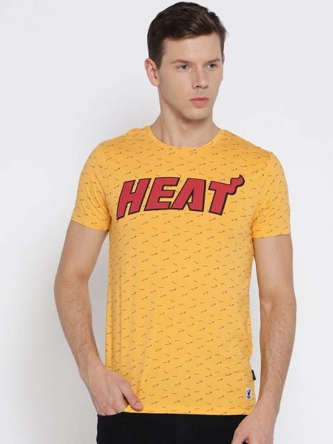 

Jack & Jones Men Yellow Printed Round Neck T-shirt