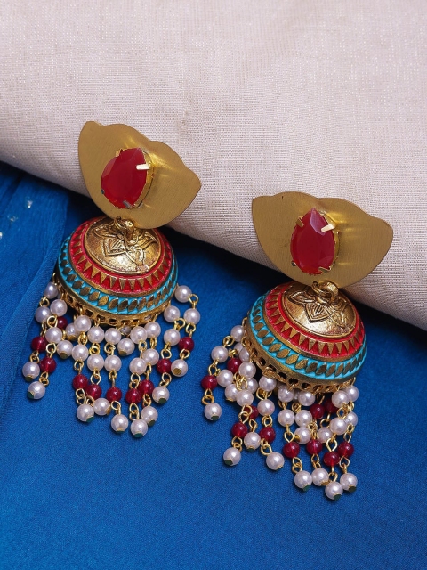 

DIVA WALK Gold-Toned Contemporary Drop Earrings
