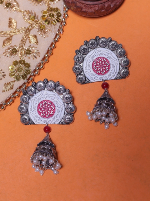 

DIVA WALK White Contemporary Jhumkas Earrings