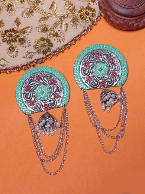 

DIVA WALK Blue Contemporary Jhumkas Earrings