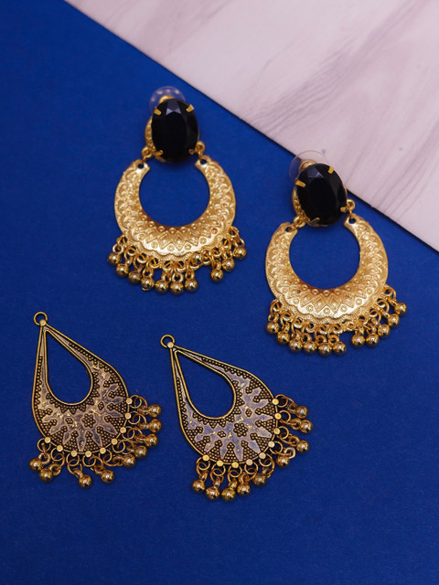 

DIVA WALK Gold-Toned Contemporary Drop Earrings