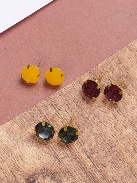 

DIVA WALK Yellow Contemporary Studs Earrings