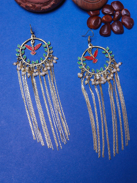 

DIVA WALK Gold-Toned Contemporary Drop Earrings