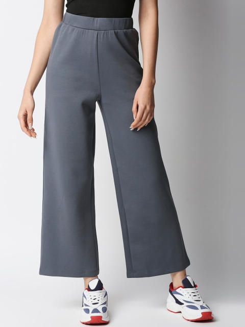 

Disrupt Women Grey Smart Flared Trousers