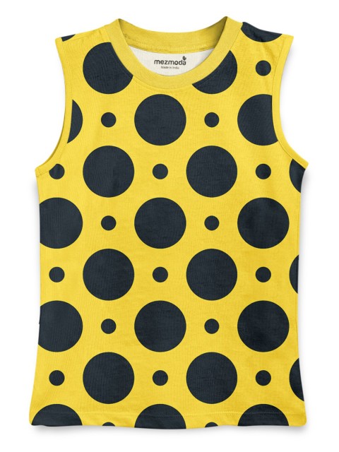 

mezmoda Girls Yellow & Black Printed T-shirt