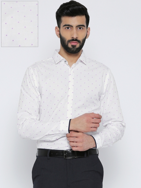 

Jack & Jones Men White Slim Fit Self-Design Formal Shirt