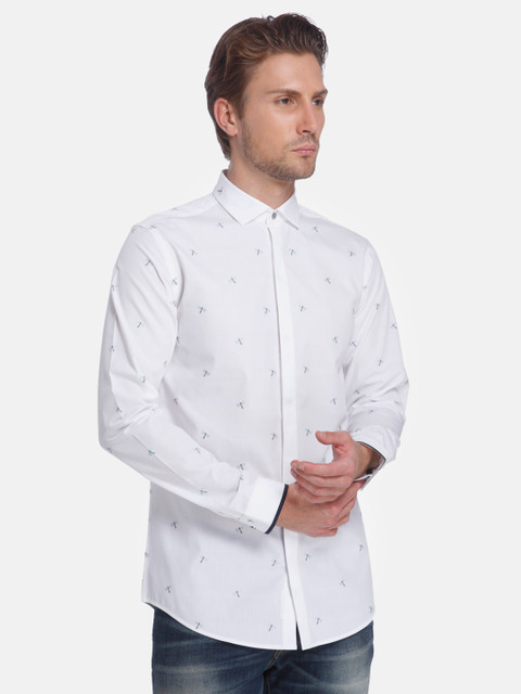 

Jack & Jones Men White Regular Fit Self Design Casual Shirt