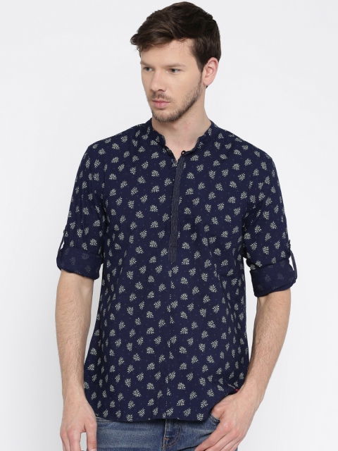 

Jack & Jones Navy Blue Slim Fit Printed Casual Shirt
