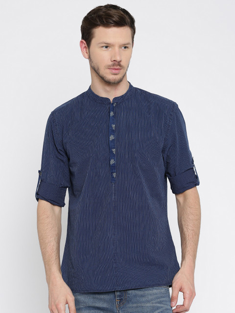 

Jack & Jones Men Navy Blue Slim Fit Printed Casual Shirt