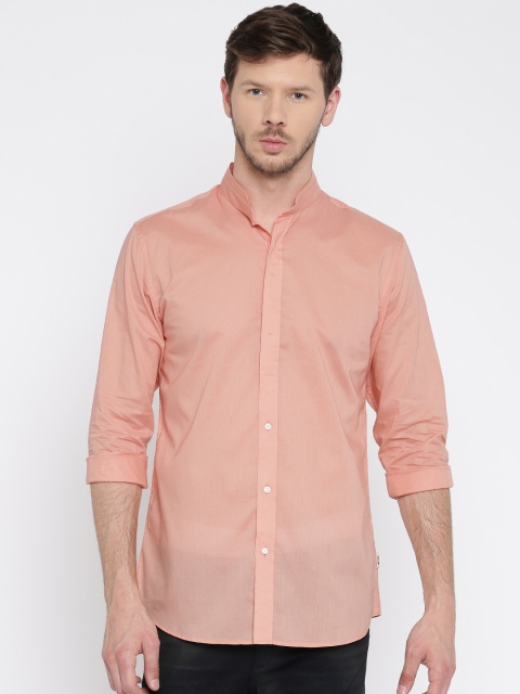 

Jack & Jones Men Peach-Coloured Slim Fit Solid Casual Shirt