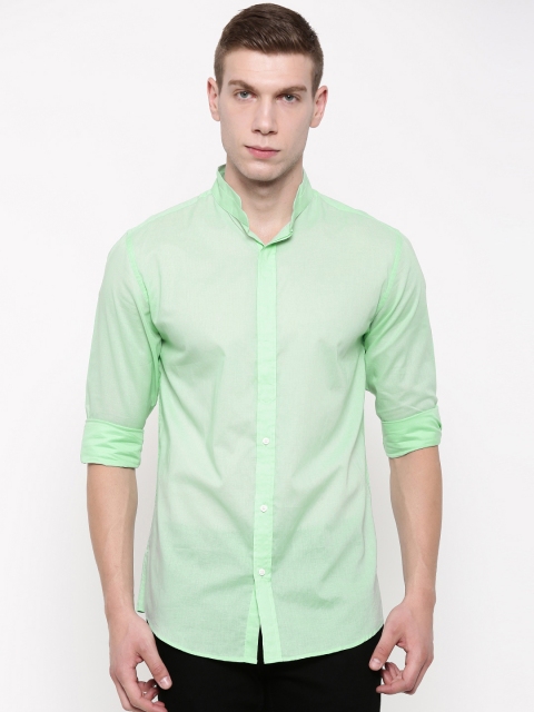 

Jack & Jones Men Green Slim Fit Solid Casual Shirt