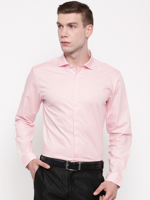 

Jack & Jones Men Pink Slim Fit Striped Formal Shirt