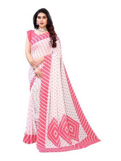 

Yashika Red & White Polka Dots Printed Saree