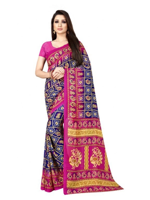 

Yashika Magenta & Blue Ethnic Motifs Saree