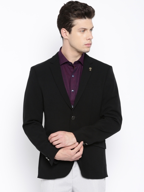 

Jack & Jones Men Black Single-Breasted Formal Blazer