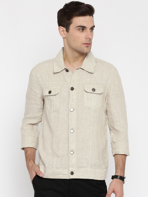

Jack & Jones Men Beige Regular Fit Solid Shacket