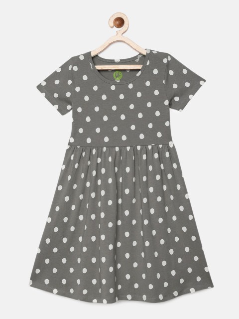 

YK Grey & White Polka Dot Cotton Dress