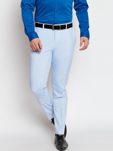 

Jack & Jones Men Blue Solid Formal Trousers