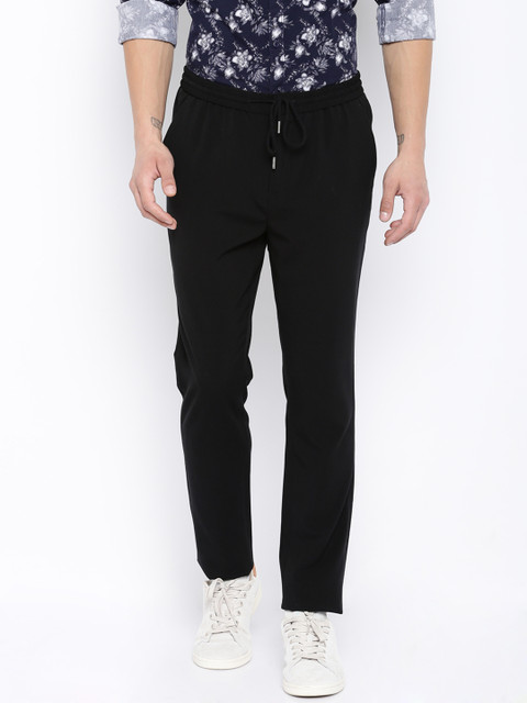 

Jack & Jones Men Black Solid Trousers Trousers