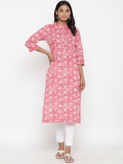 

Do Dhaage Women Pink Floral Printed Kurta