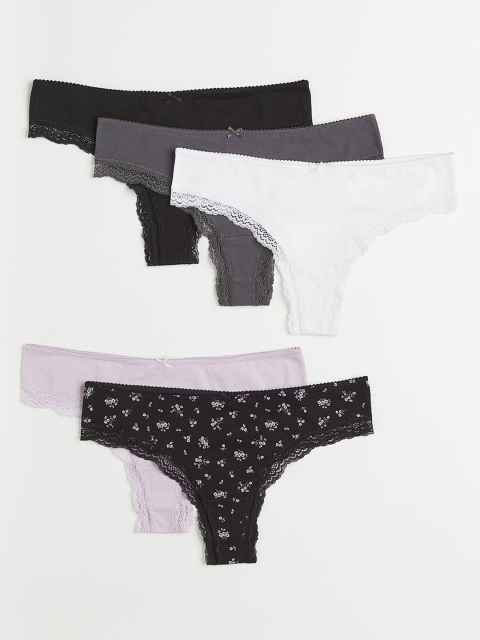 

H&M 5-Pack Brazilian Briefs, Black
