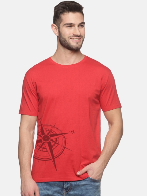 

BLACK RADIO Men Red Printed T-shirt