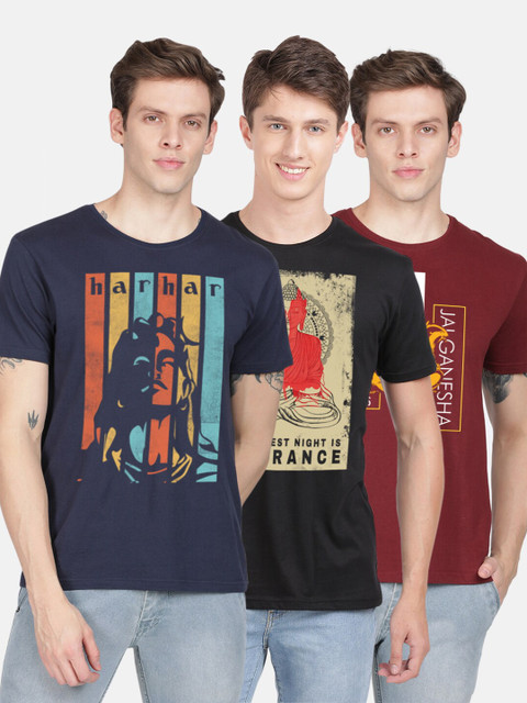 

BLACK RADIO Men Assorted Printed Applique T-shirt