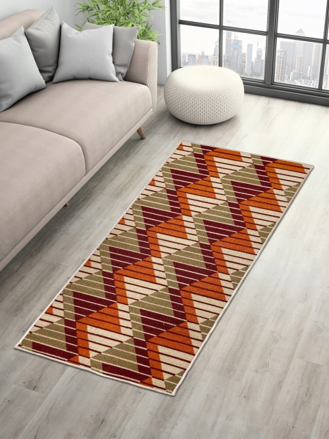 

CORE Designed by SPACES Orange Printed Anti Skid Runner