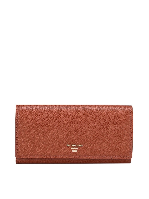

Da Milano Women Rust Textured Leather Two Fold Wallet