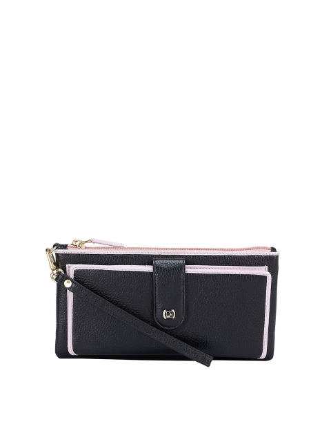 

Da Milano Women Black Leather Zip Around Wallet