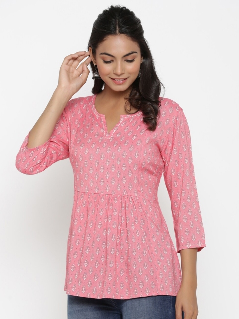 

Do Dhaage Pink Print Peplum Top