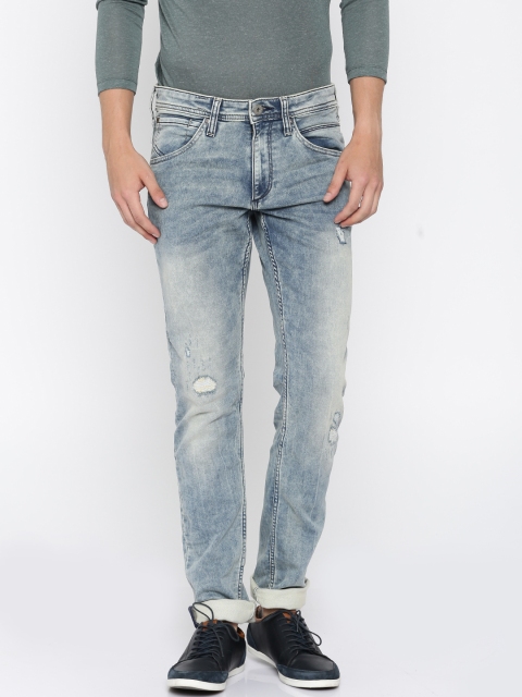 

Jack & Jones Men Blue Slim Fit Low Rise Mildly Distressed Stretchable Jeans