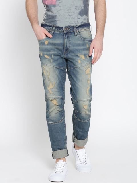 

Jack & Jones Men Blue Slim Fit Mildly Distressed Stretchable Jeans