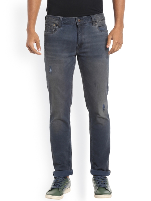 

Jack & Jones Men Blue Tim Slim Fit Low Distress Stretchable Jeans