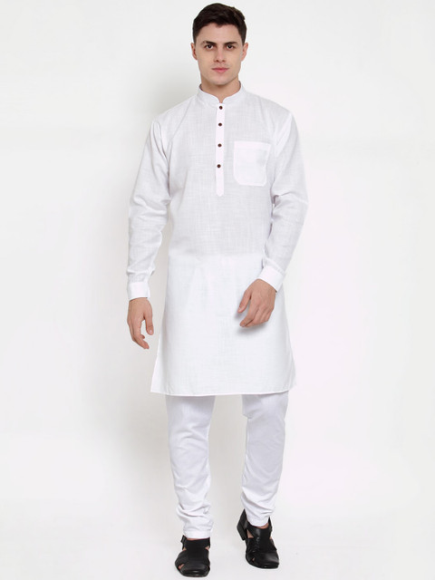 

MAXENCE Men White Pure Cotton Kurta with Pyjamas